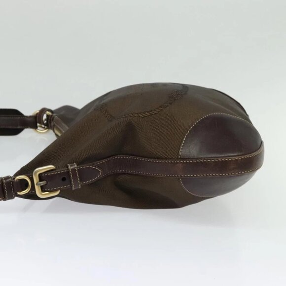 PRADA Shoulder Bag Canvas Brown Gold Auth ep9878 - Picture 8 of 15